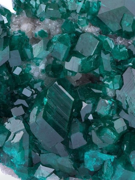 A close-up of a sea-blue mineral.